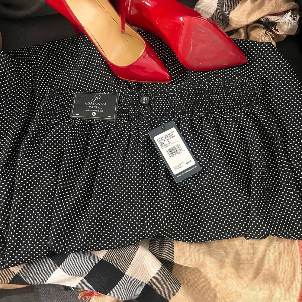 Adrianna Papell Black and White Mini Skirt